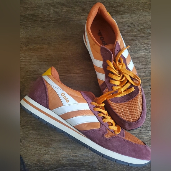 Gola Daytona Moody Orange/Burgundy/White Mens Jogger Sneakers Size 13 - Picture 2 of 7